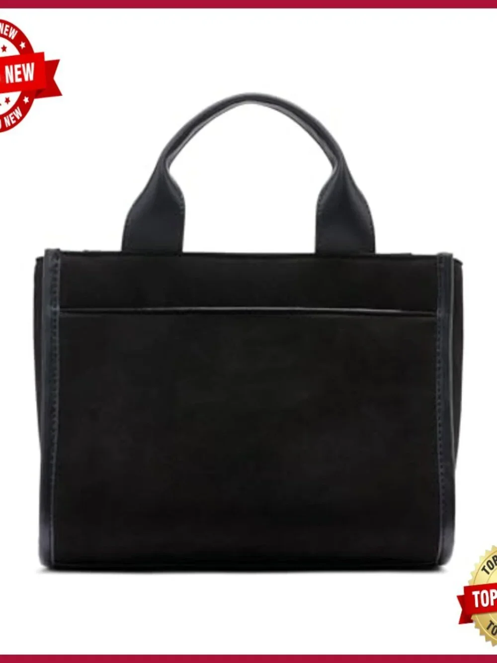 Small Studded Tote Bag with Faux Leather and Chain Strap